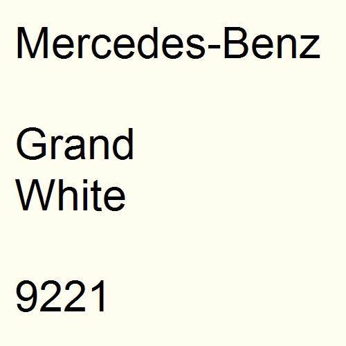 Mercedes-Benz, Grand White, 9221.